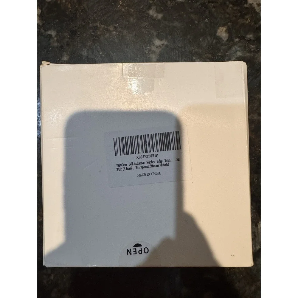 Clear Self-Adhesive Rubber Edge Trim 10Ft U Channel Silicone 1/16